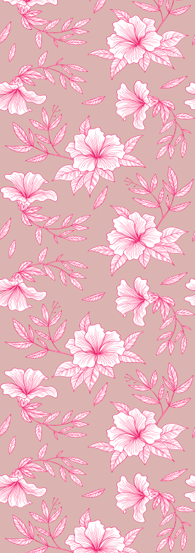 Alfombra vinílica naturaleza loto rosa neón - TenVinilo