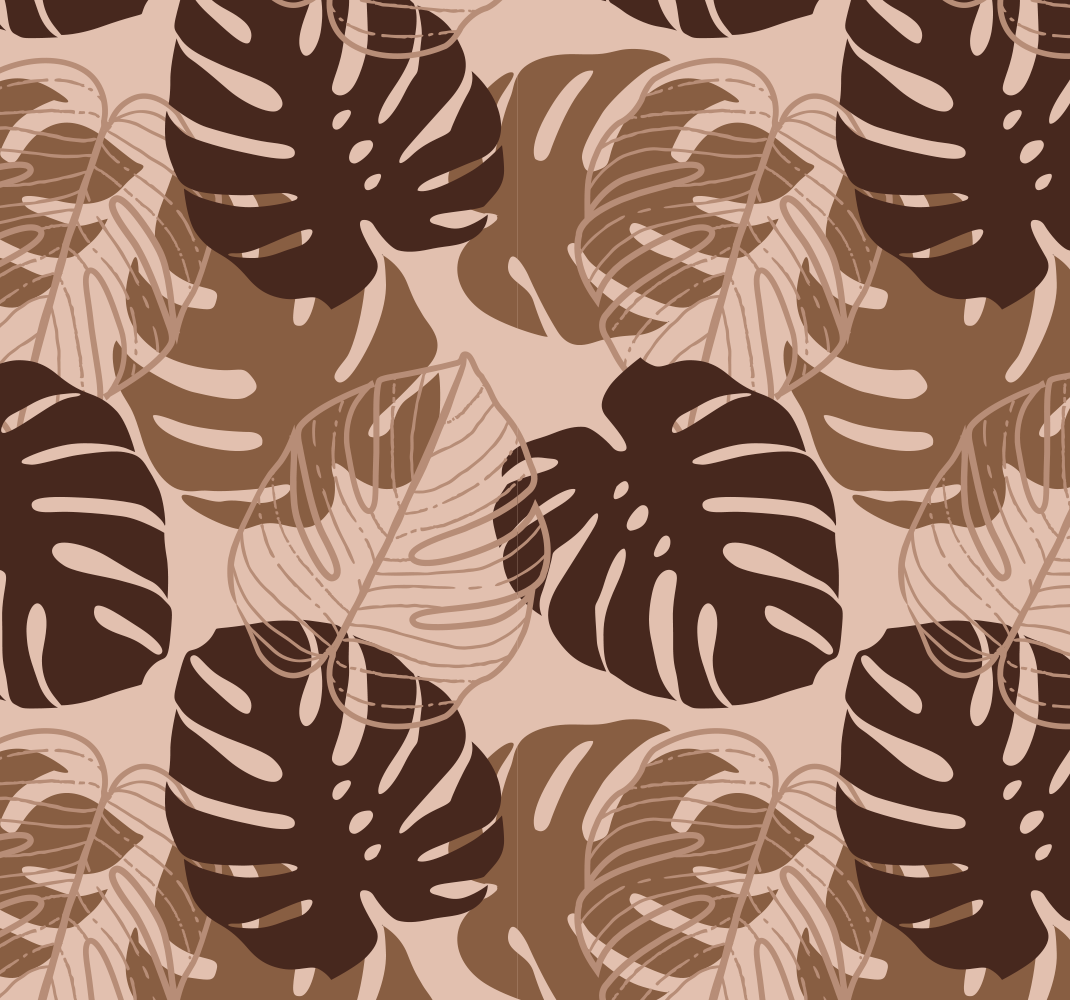 Alfombra vinílica naturaleza monstera deliciosa marrón - TenVinilo