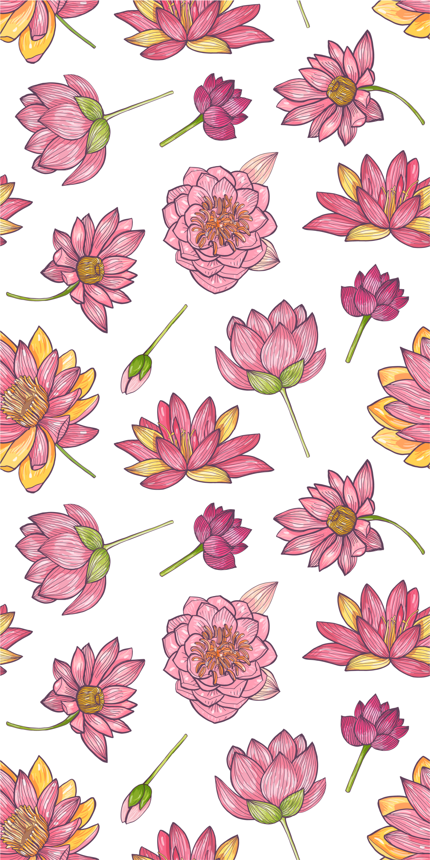 Alfombra vinílica naturaleza flores de loto rosa - TenVinilo