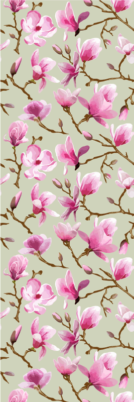 Alfombra vinílica naturaleza magnolia púrpura hermosa - TenVinilo
