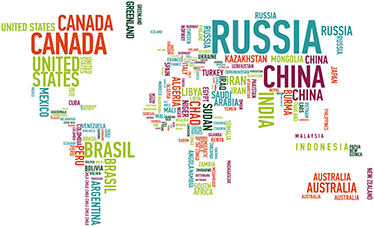 Alfombra de vinilo mapamundi países color fondo - TenVinilo
