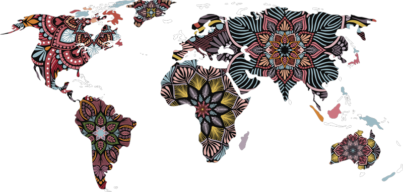 Alfombra de vinilo mapamundi mandala del mundo - TenVinilo