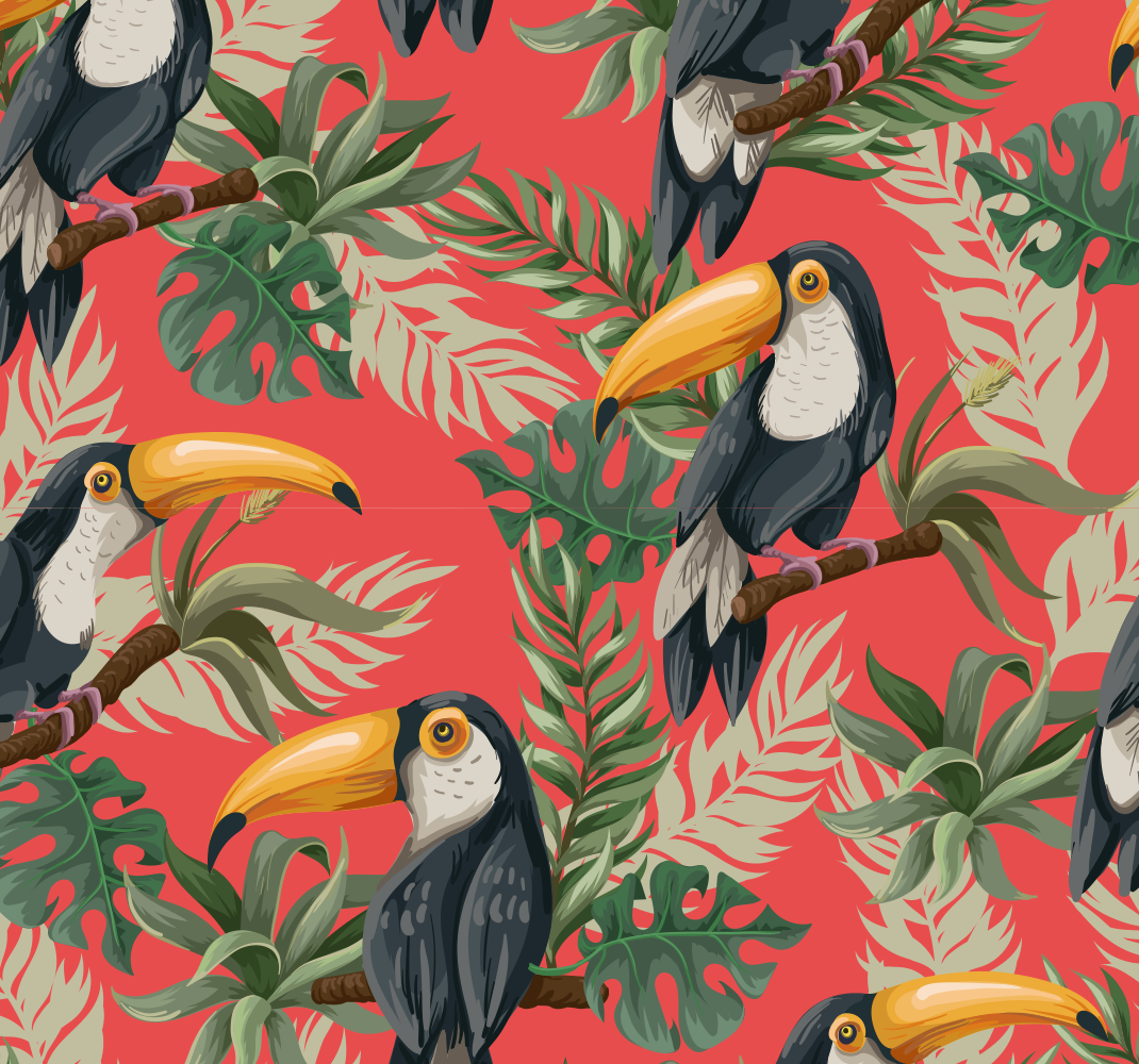 Alfombra vinílica animales tucanes tropicales carta para ti - TenVinilo