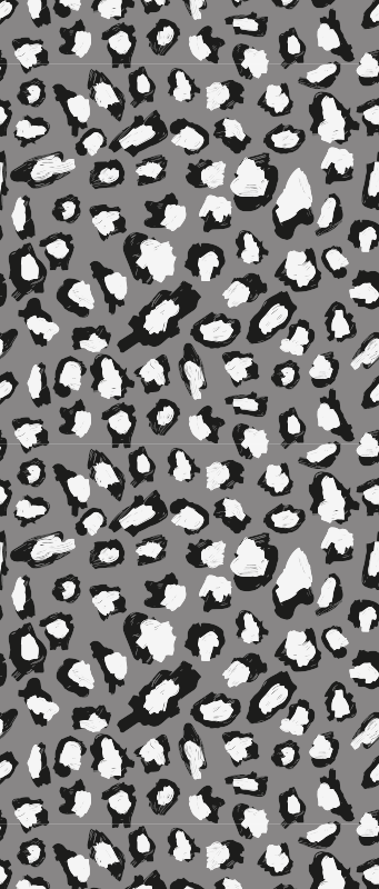 Alfombra vinílica animales leopardo gris y blanco - TenVinilo