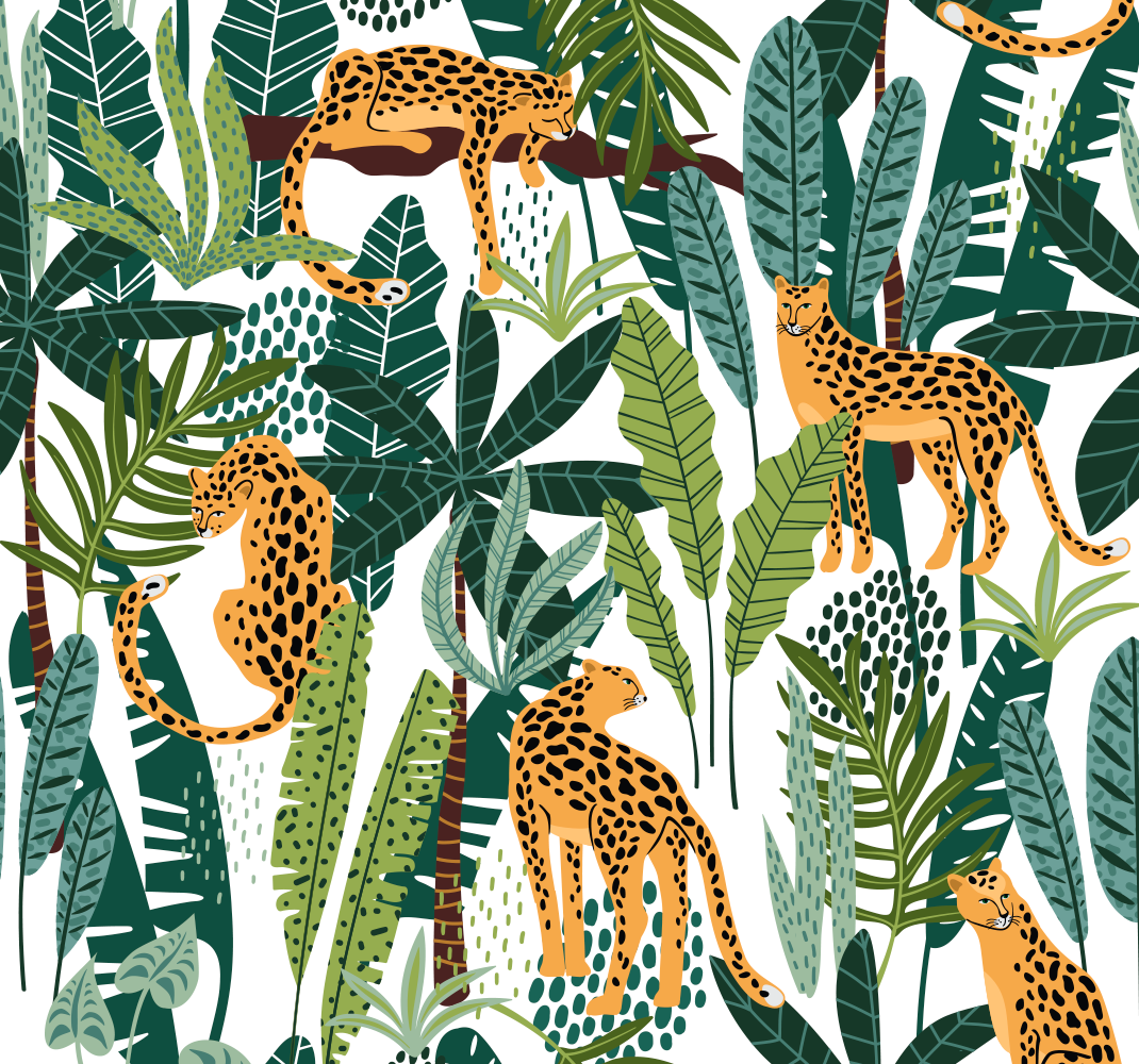 Alfombra vinílica animales diseño tropical - TenVinilo