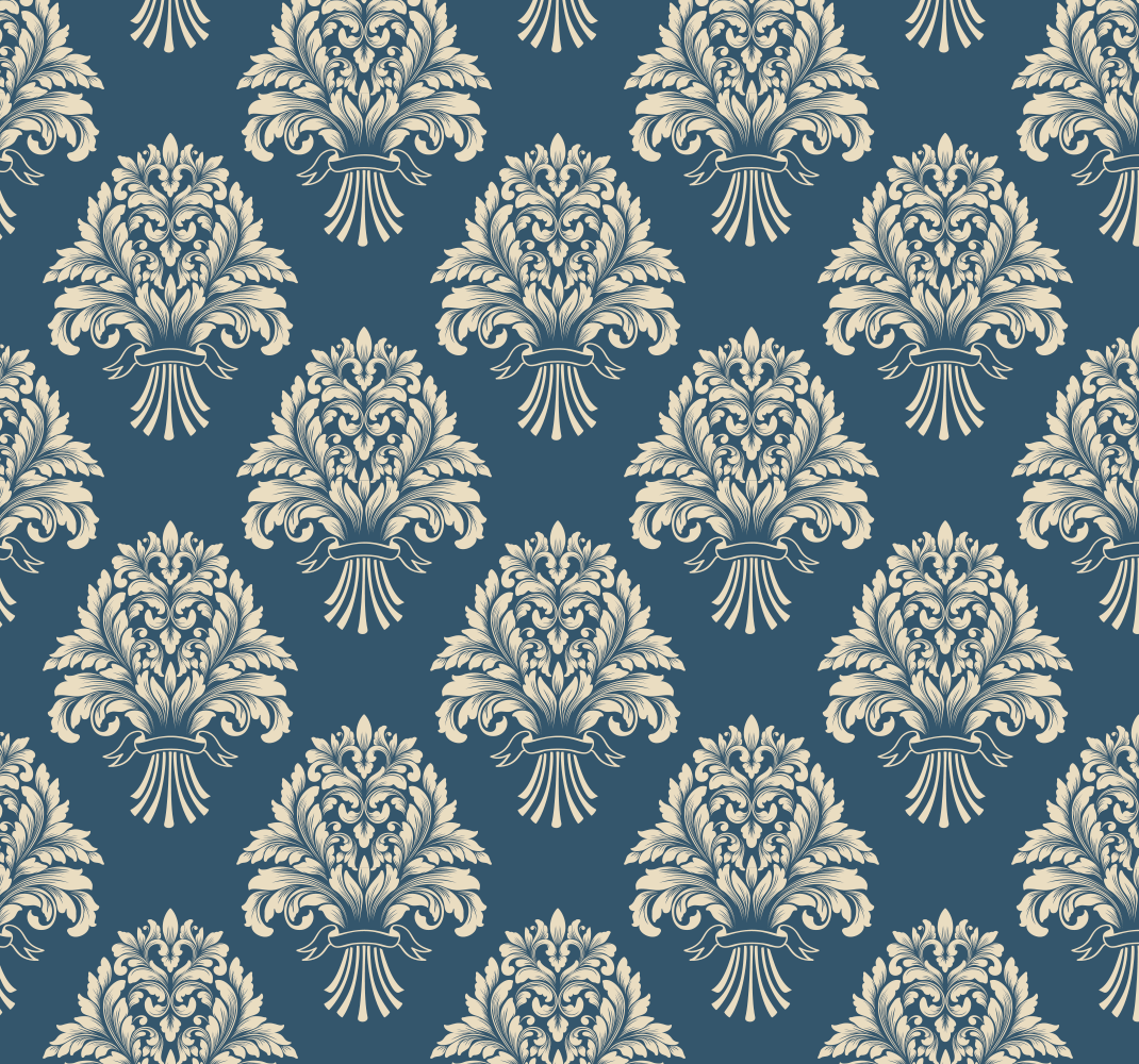 Alfombra vinílica vintage diseño de flores barrocas - TenVinilo