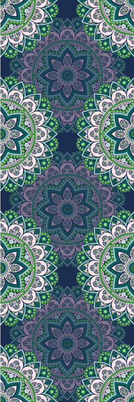 Alfombra vinílica vintage mandala de vitrales - TenVinilo