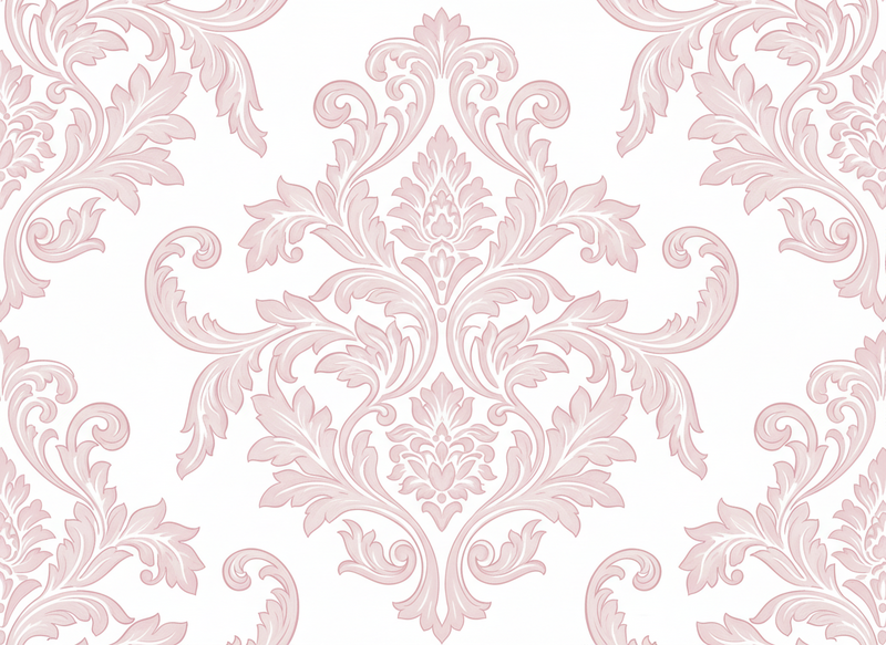 Alfombra vinílica vintage paisley damasco blush - TenVinilo