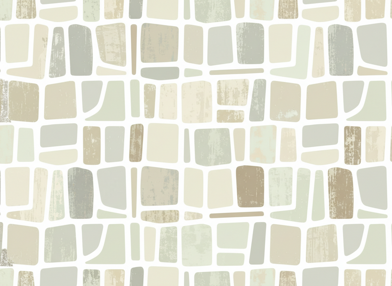Alfombra vinílica vintage formas geométricas claras - TenVinilo