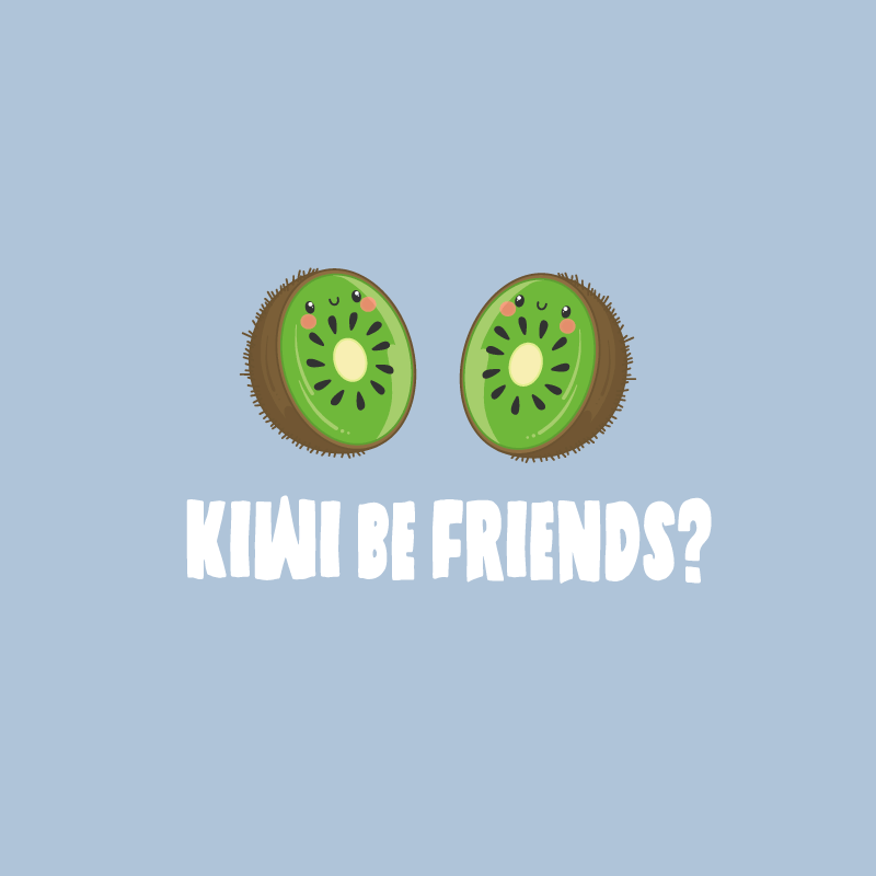 Alfombra vinílica frase con kiwis graciosos - TenVinilo