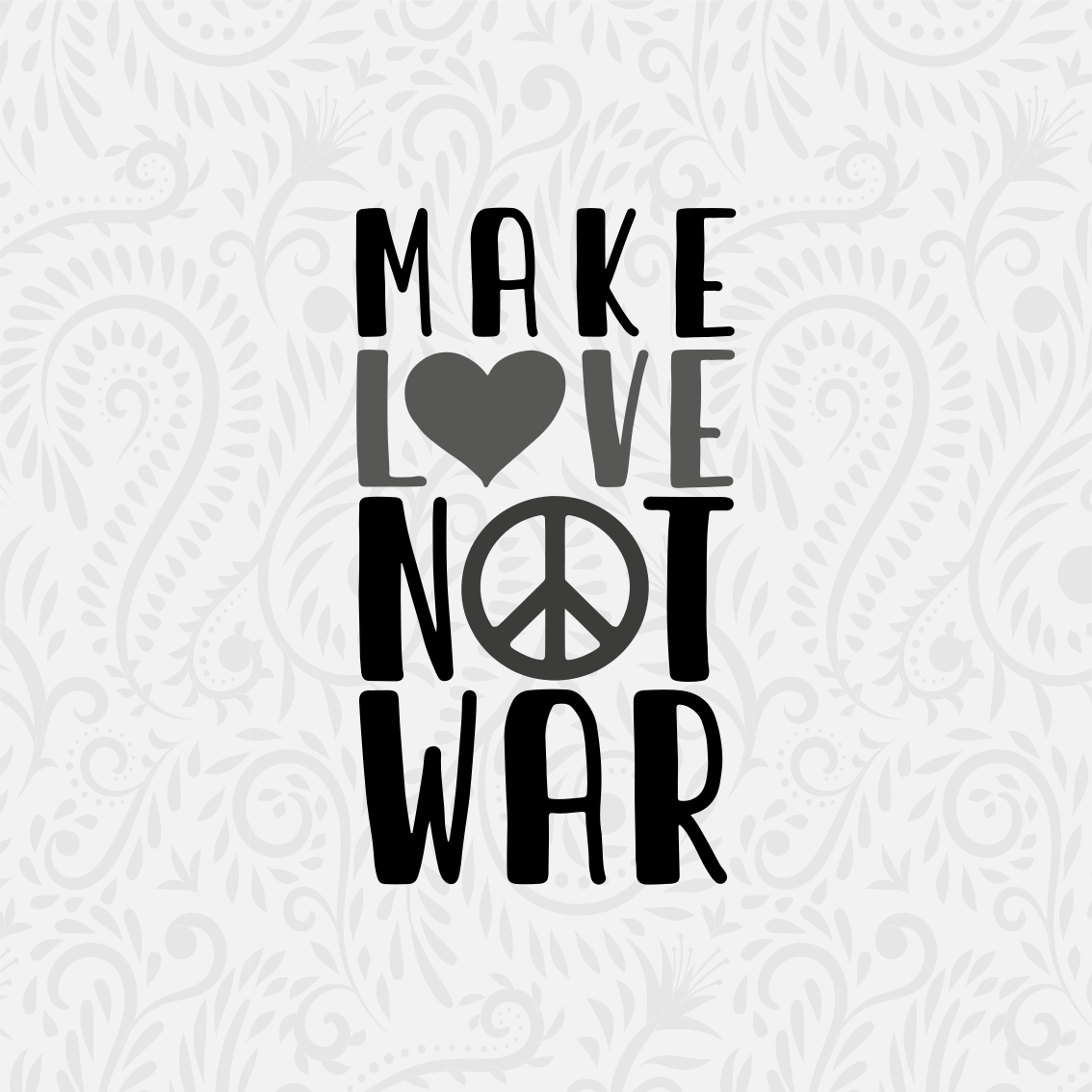 Alfombra vinílica frase haz el amor no la guerra - TenVinilo
