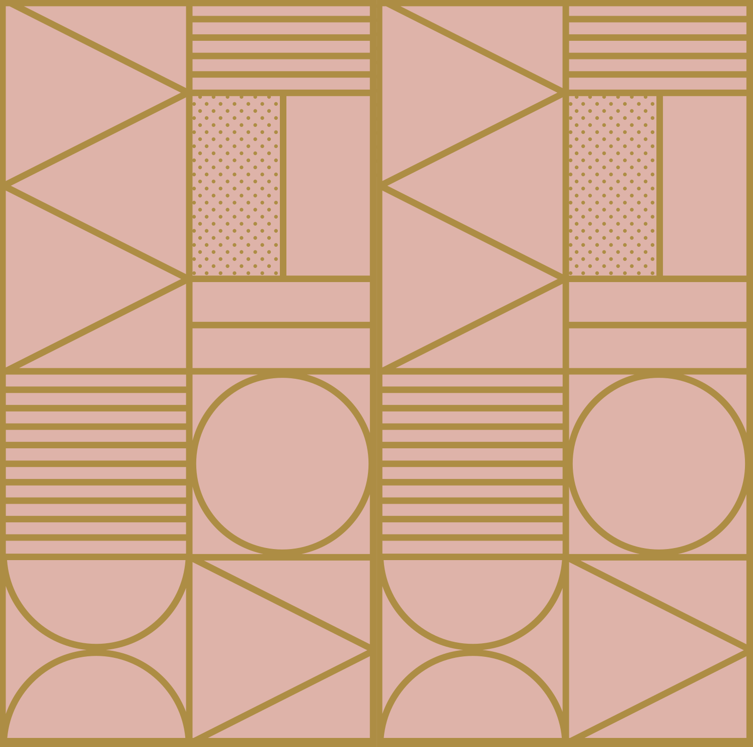 Alfombra vinílica imitación bloque dorado y rosa - TenVinilo