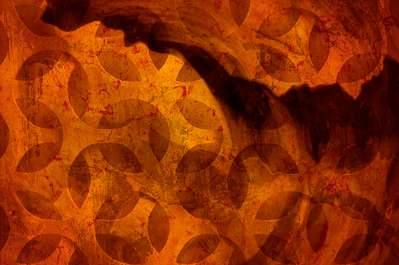 Alfombra de vinilo geométrica geométricos abstracto naranja - TenVinilo