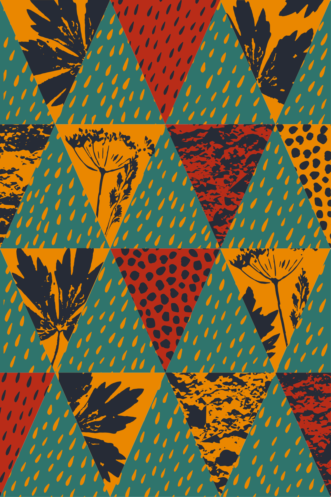 Alfombra de vinilo geométrica arte geométrico lluvia - TenVinilo