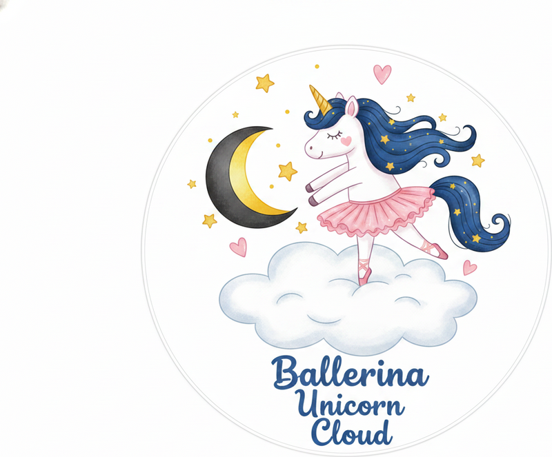 Alfombra de vinilo infantil unicornio bailarina en nube - TenVinilo
