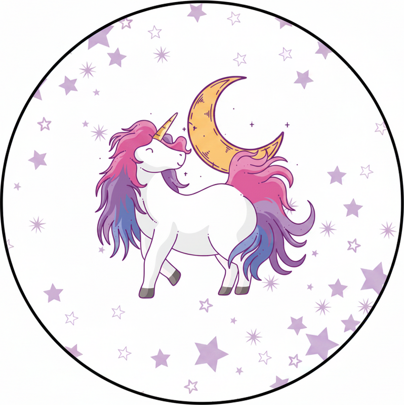 Alfombra de vinilo infantil unicornio y luna - TenVinilo