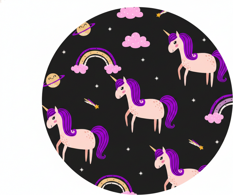 Alfombra de vinilo infantil unicornios artísticos oscuros - TenVinilo