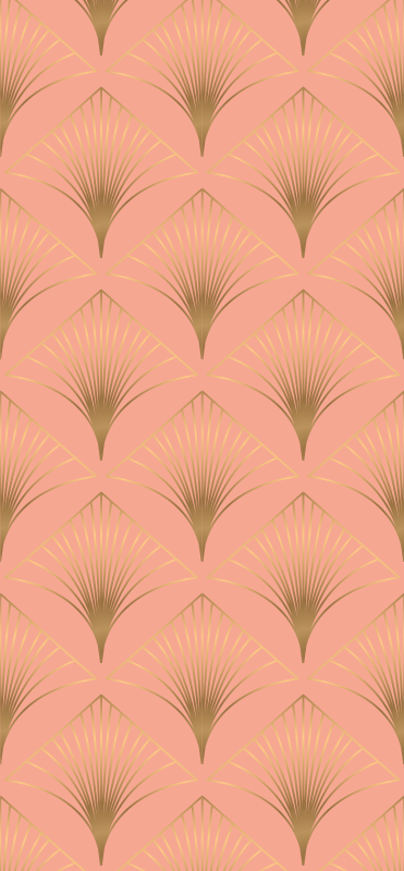 Alfombra vinílica salón patrón decorativo flechas doradas - TenVinilo