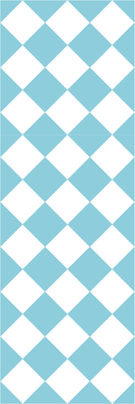 Alfombra vinílica pasillo diseño cuadrado azul y blanco - TenVinilo