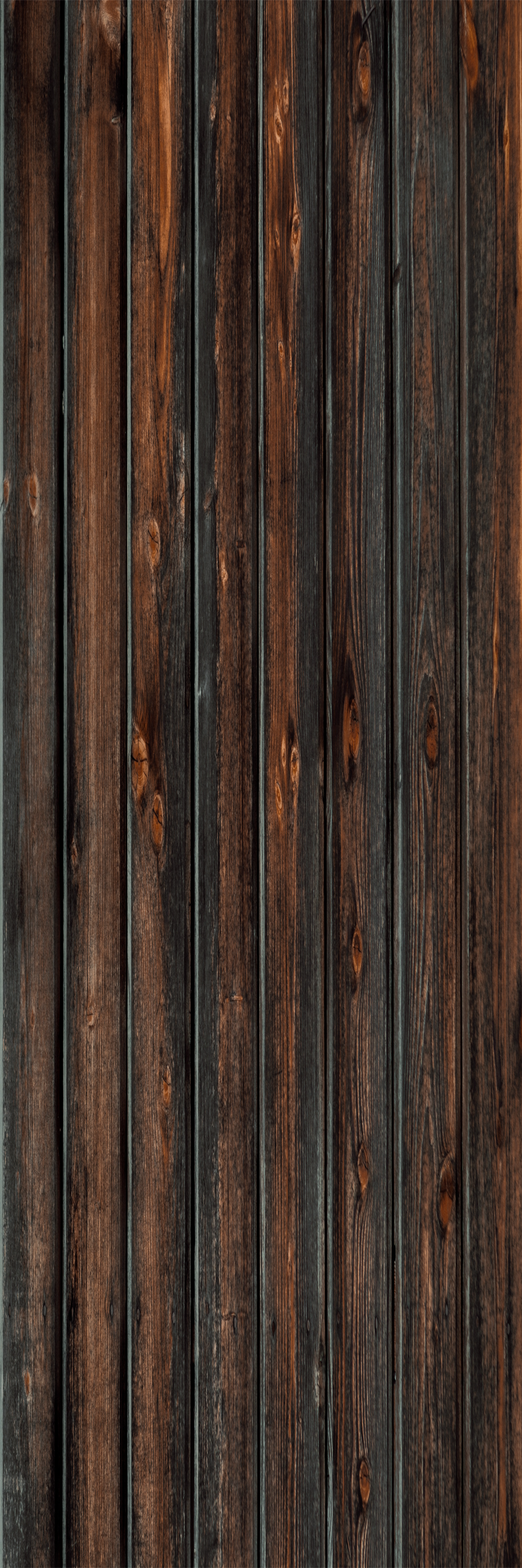 Alfombra vinílica marrón estilo madera quemada negra - TenVinilo