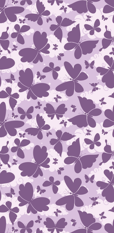 Alfombra vinílica morada con diseño de mariposas púrpuras - TenVinilo