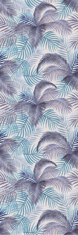 Alfombra vinílica morada con diseño de hojas tropicales - TenVinilo