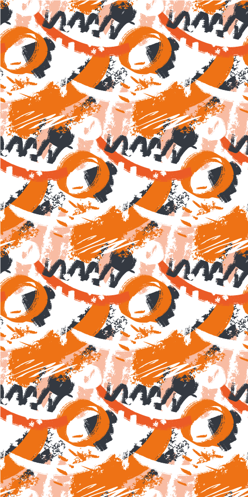 Alfombra vinílica naranja trazos de acuarela abstracta - TenVinilo