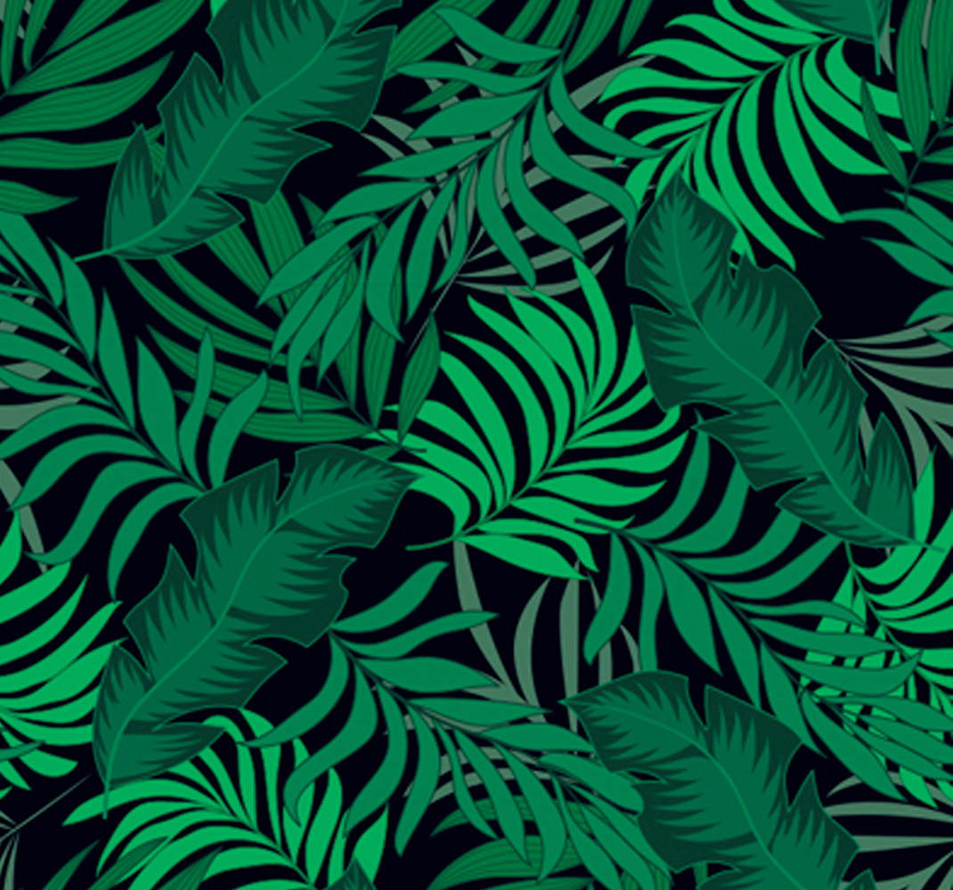 Alfombra vinílica verde papel pintado de selva - TenVinilo