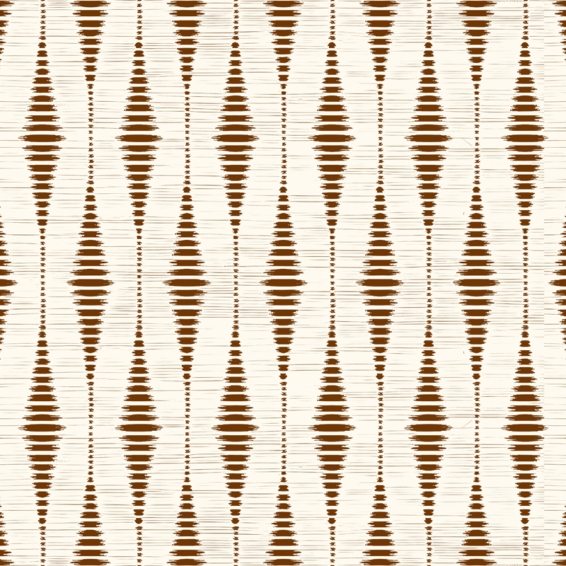 Alfombra vinílica exterior marrón chocolate ikat - TenVinilo