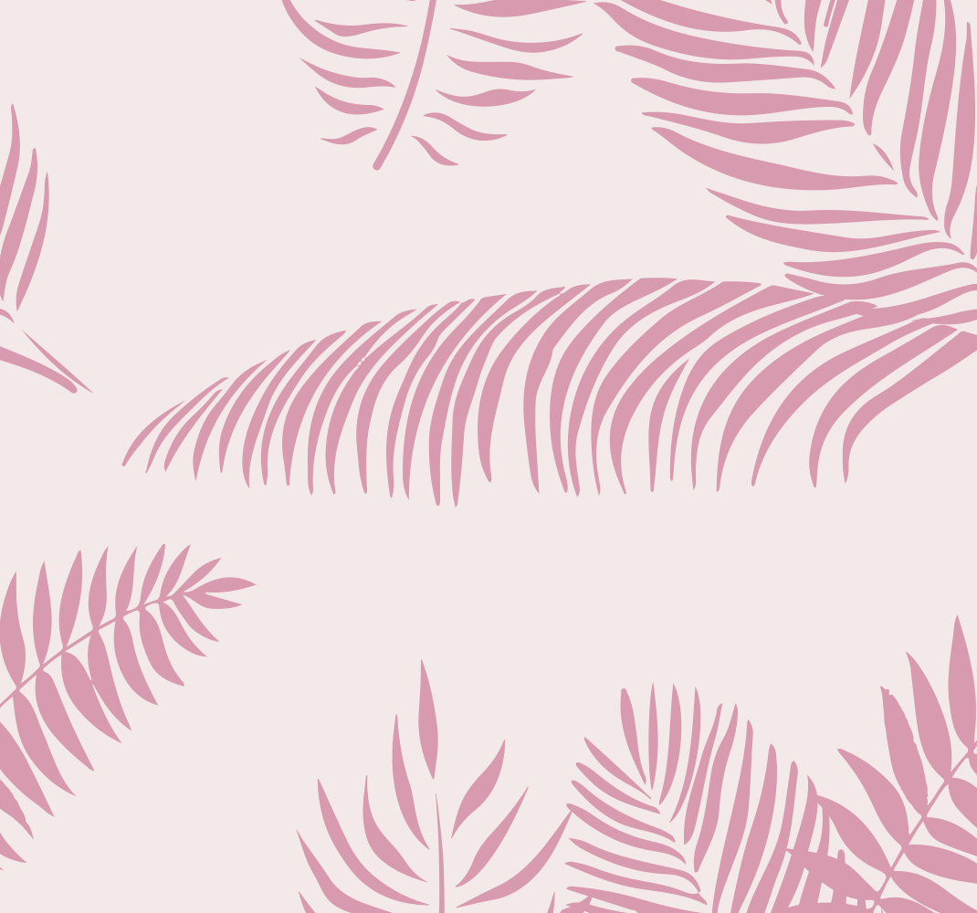 Alfombra vinílica rosa hojas de palma grandes - TenVinilo