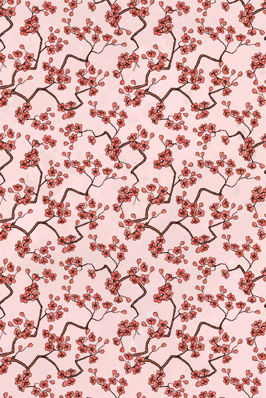 Alfombra vinílica rosa flor de cerezo - TenVinilo