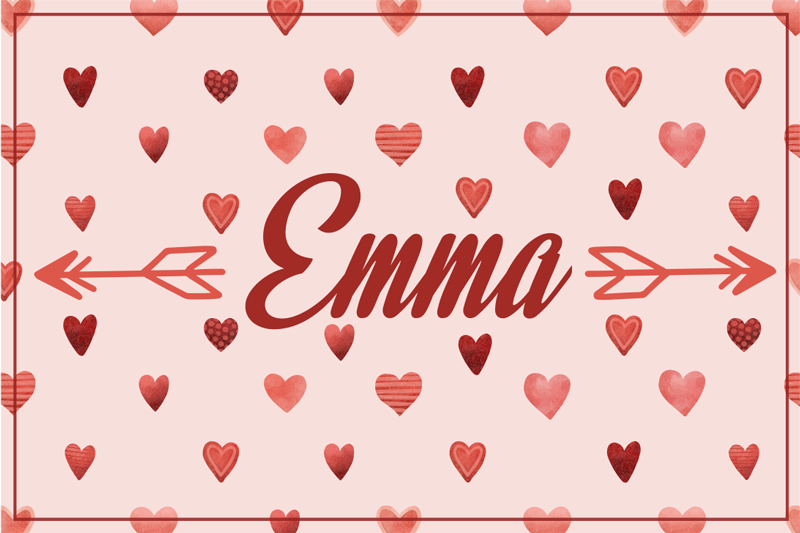 Alfombra vinílica personalizable tema corazón personalizado - TenVinilo