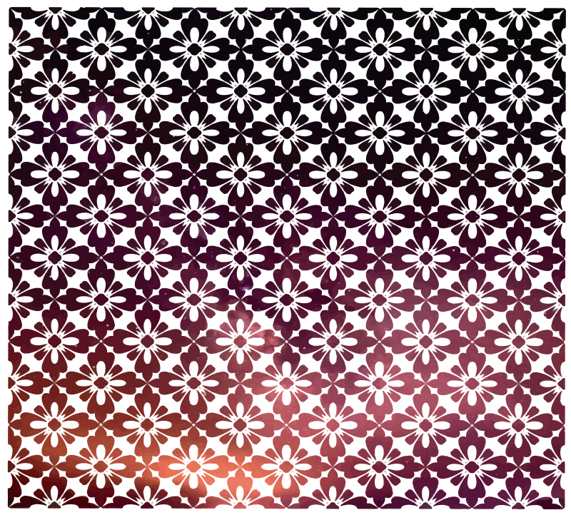 Alfombra vinílica patrón flores ornamentales - TenVinilo