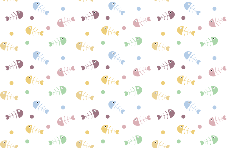 Alfombra de vinilo infantil ilustración de peces coloridos - TenVinilo