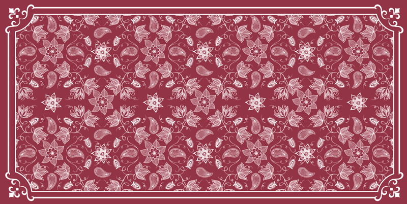 Alfombra vinilica salón con flores paisley - TenVinilo