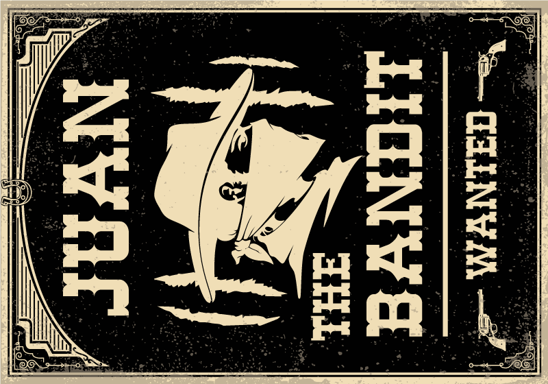 Alfombra vinílica personalizable tema de bandido occidental - TenVinilo