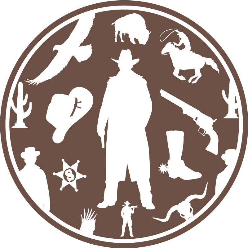 Alfombra de vinilo infantil silueta de vaquero - TenVinilo