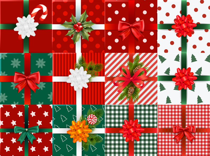 Alfombra vinílica navidad patrones de regalos festivos - TenVinilo