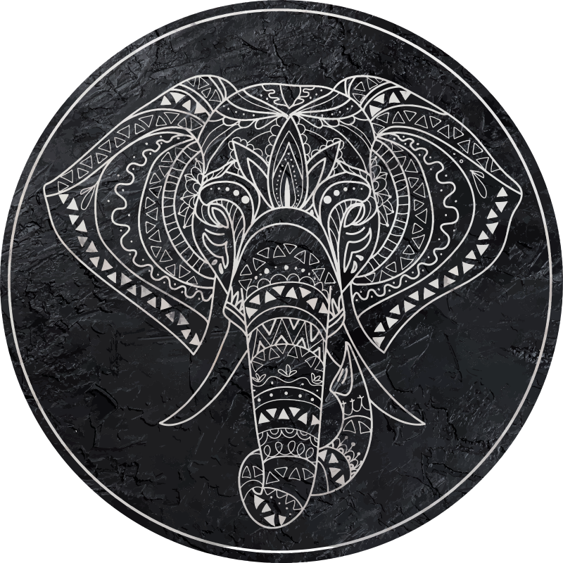 Alfombra vinílica mandala elefante mandala - TenVinilo
