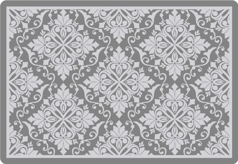 Alfombra vinílica minimalista follaje monocromático elegante - TenVinilo