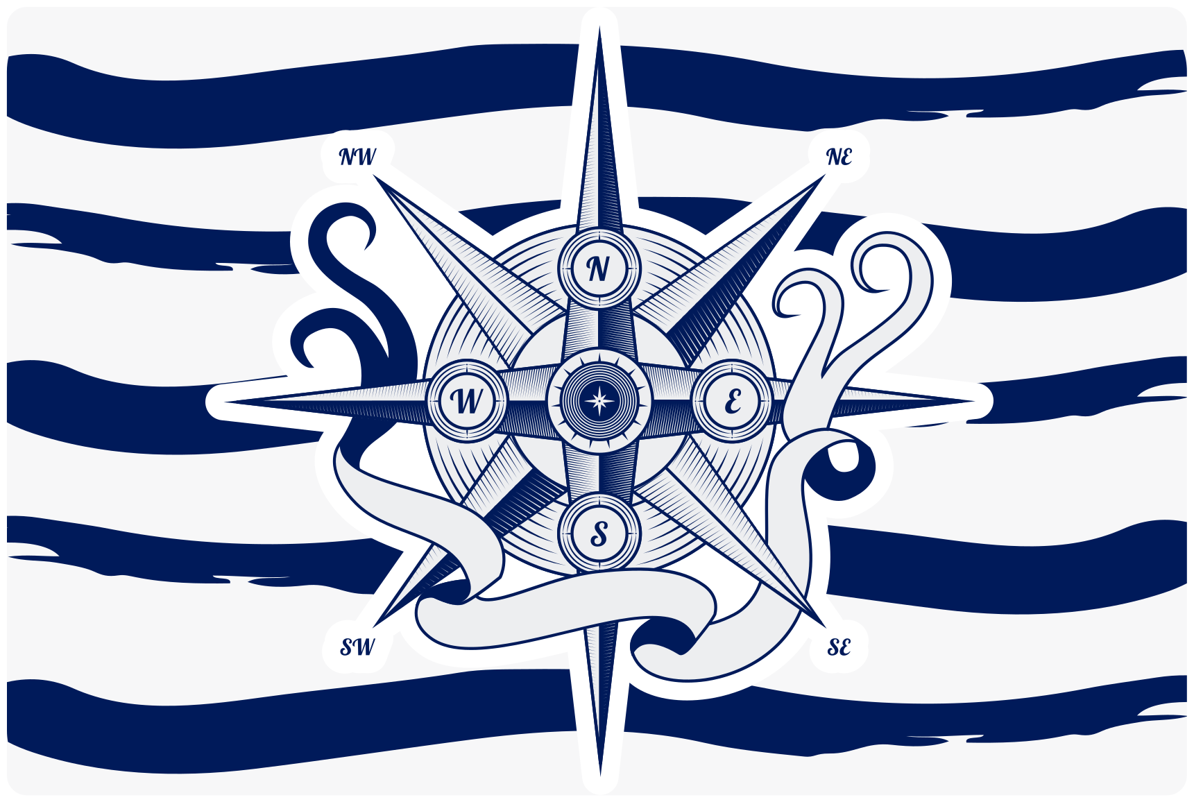 Alfombra de vinilo mapamundi brújula náutica - TenVinilo