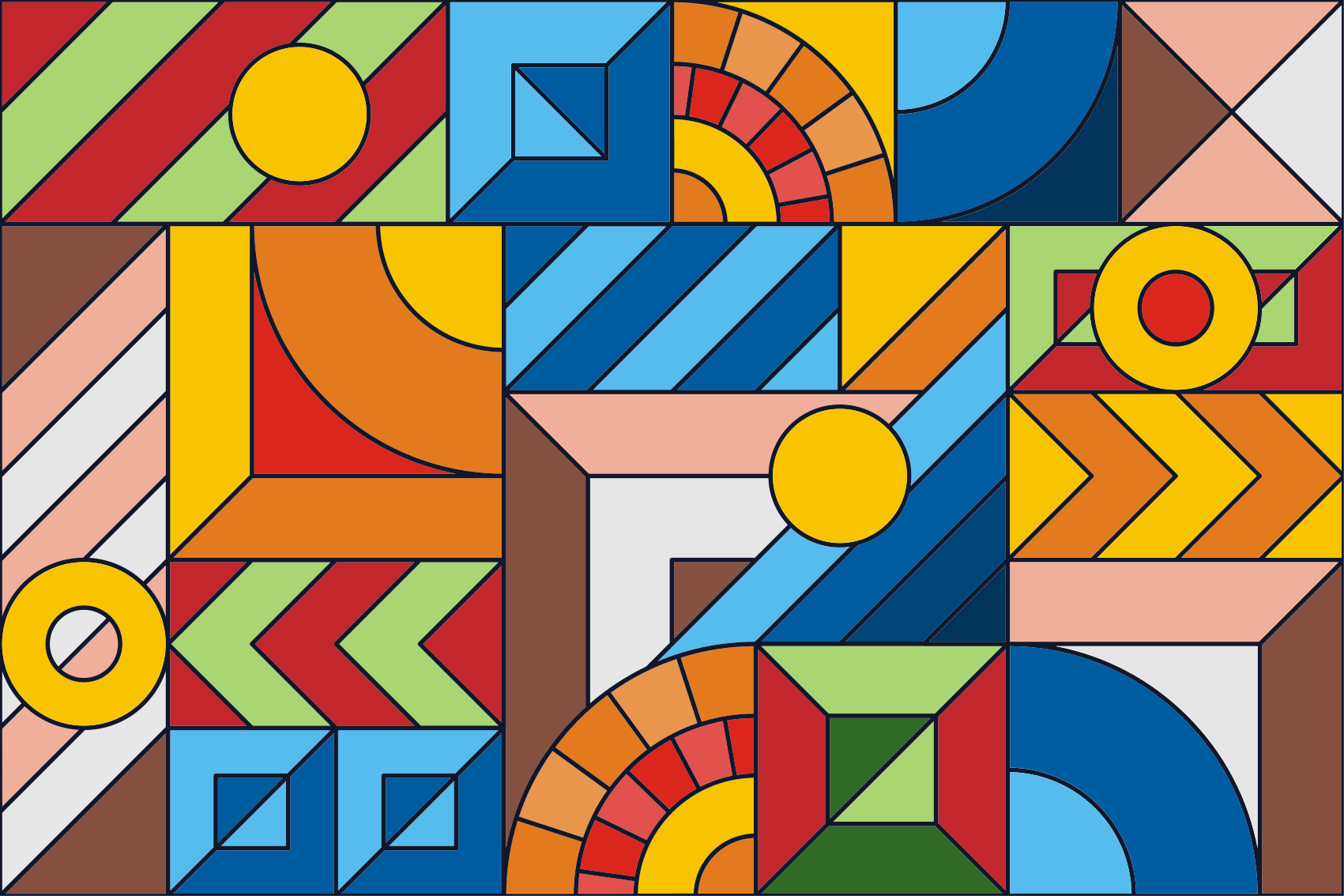 Alfombra de vinilo geométrica geometría abstracta - TenVinilo