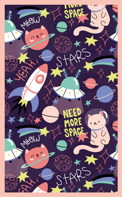 Alfombra de vinilo infantil área de juego espacial - TenVinilo
