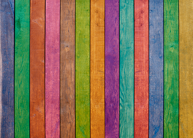 Alfombra vinílica textura madera patrón de tablas colorido - TenVinilo