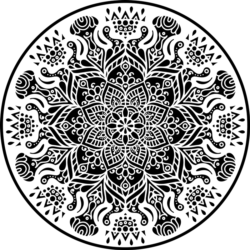 Alfombra vinílica mandala intrincado diseño de mandala - TenVinilo