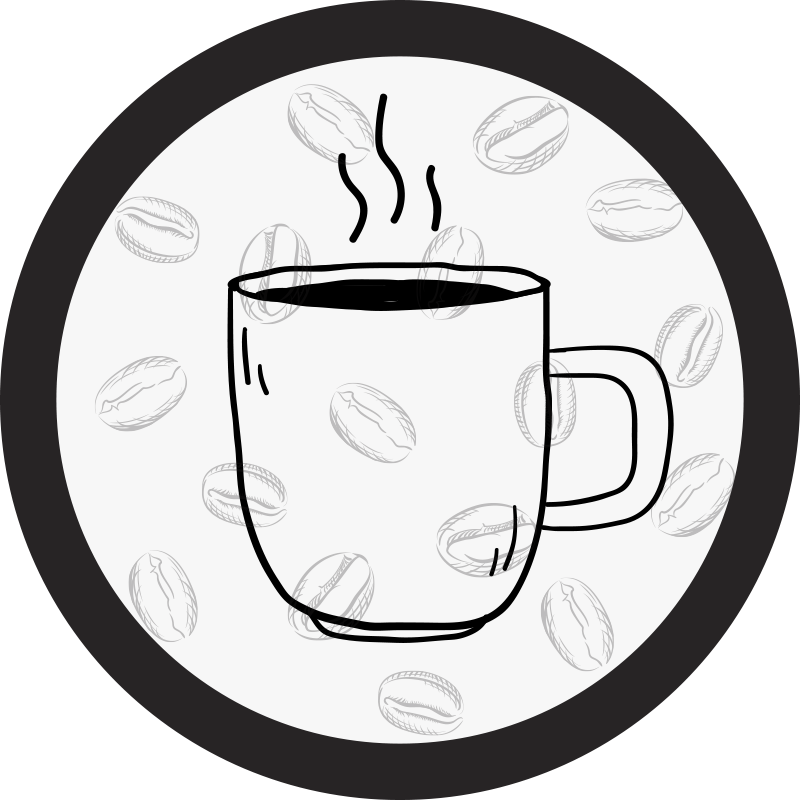 Alfombra vinílica cocina ilustración de la taza de café - TenVinilo