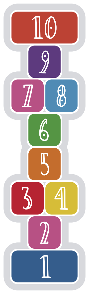 Alfombra vinílica de juegos infantil secuencia de rayuela - TenVinilo