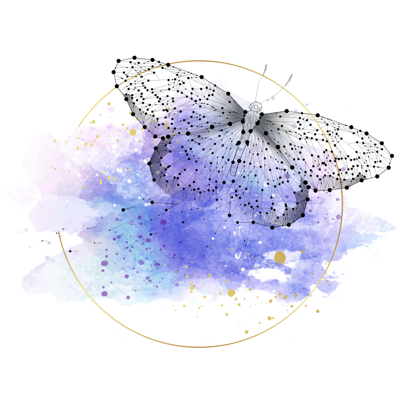 Alfombra vinílica flores mariposa acuarela - TenVinilo