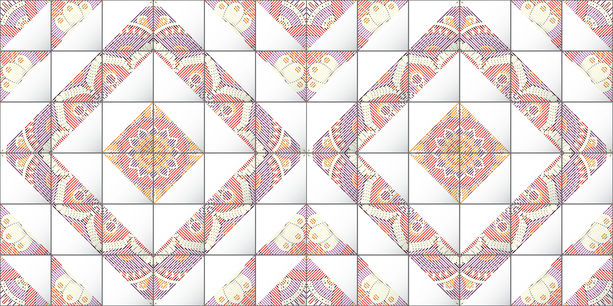 Alfombra vinílica hidráulica mosaico mandala - TenVinilo