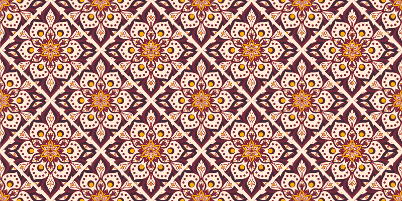 Alfombra vinílica mosaico patrón de mandala de mosaico - TenVinilo